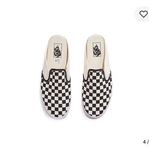 Vans Black and White Checkerboard Mules